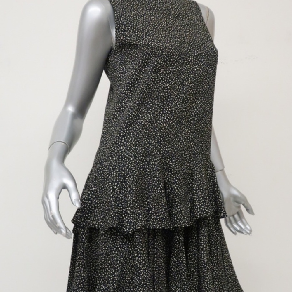 Saint Laurent Dress Black Heart Print Crepe - Picture 4 of 8